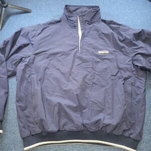 Vintage 90s Nautica Competition Navy Blue 1/4 Zip Pullover Jacket Mens XL